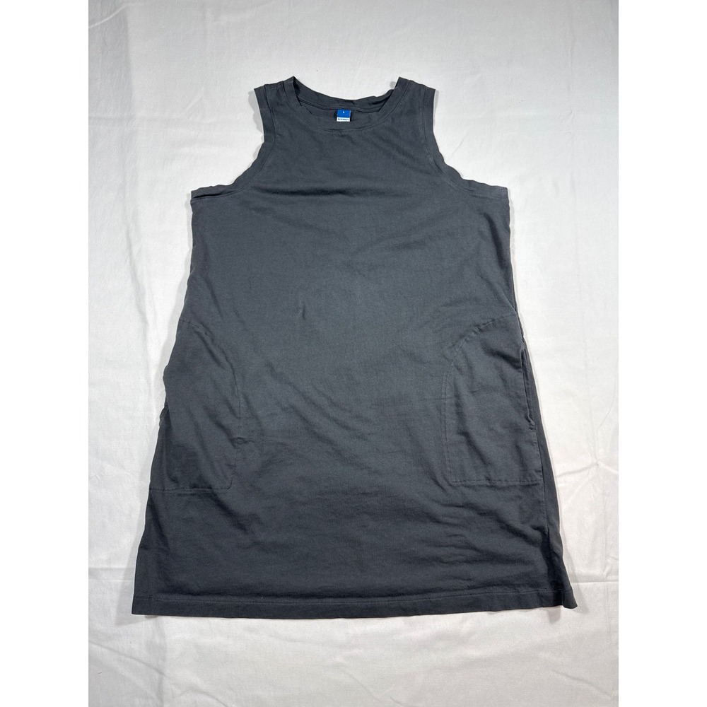 Old Navy Womens Sleeveless Shift T-Shirt Dress Gray Pockets Size L Mini Dress